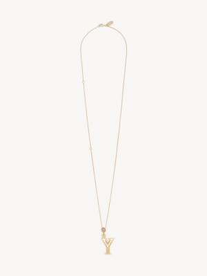 Chloe Alphabet With Pendant Ketten Gold | CHE-SR14331