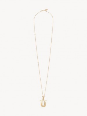 Chloe Alphabet With Pendant Ketten Gold | CHE-SR14335