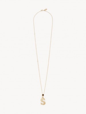 Chloe Alphabet With Pendant Ketten Gold | CHE-SR14337