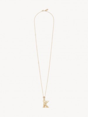 Chloe Alphabet With Pendant Ketten Gold | CHE-SR14345