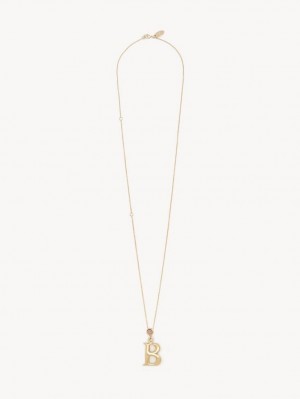 Chloe Alphabet With Pendant Ketten Gold | CHE-SR14422