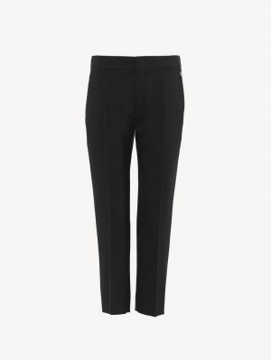 Chloe Cropped Cigarette Anzüge Schwarz | CHE-SR14034