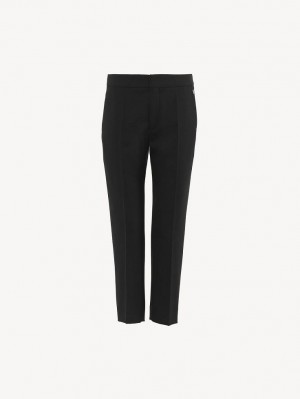 Chloe Cropped Cigarette Hose Schwarz | CHE-SR14001