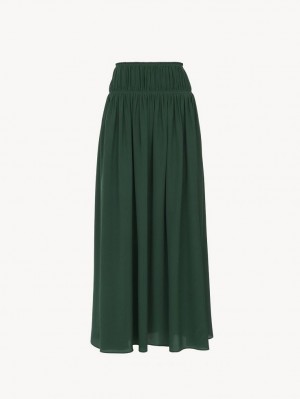 Chloe Flared Long GolfSkirts Tiefesgrün | CHE-SR14094