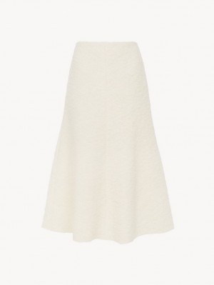 Chloe Flared Midi GolfSkirts Weiß | CHE-SR14096