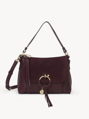 Chloe Joan Small Schultertaschen Bordeaux | CHE-SR14650