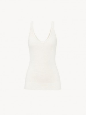 Chloe Klassische Tank Oberteile Weiß | CHE-SR13873