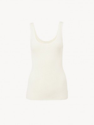 Chloe Klassische Tank Oberteile Weiß | CHE-SR13877