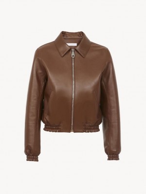 Chloe Kurzes Blouson Jacken Kaffee | CHE-SR13797