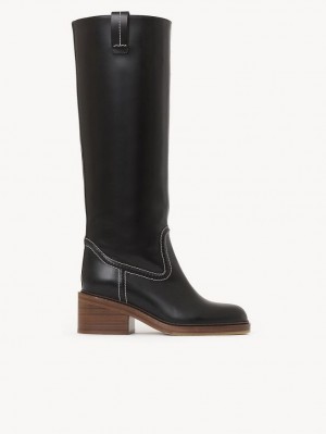 Chloe Mallo Hohe Stiefel Schwarz | CHE-SR14222