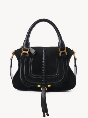 Chloe Marcie Double Carry Schultertaschen Schwarz | CHE-SR13438