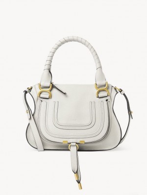 Chloe Marcie Small Double Carry Crossbody Taschen Weiß | CHE-SR13550