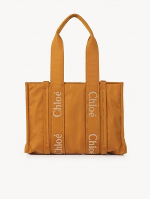 Chloe Medium Woody Schultertaschen Gelb | CHE-SR13411