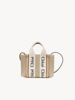 Chloe Mini Woody Crossbody Taschen Weiß Beige | CHE-SR13507