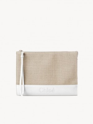 Chloe Sense Zippered Beuteltasche Weiß | CHE-SR14327