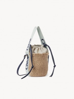 Chloe Small Woody Basket Crossbody Taschen Grün Blau | CHE-SR13617