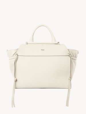 Chloe Steph Medium Double Carry Tragetaschen Weiß | CHE-SR13371