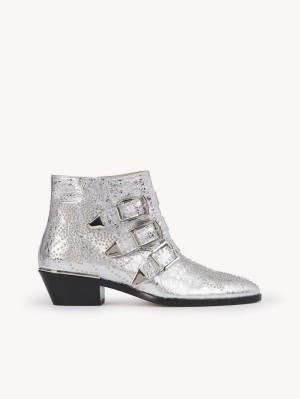 Chloe Susanna Kurzes Stiefel Silber | CHE-SR14212