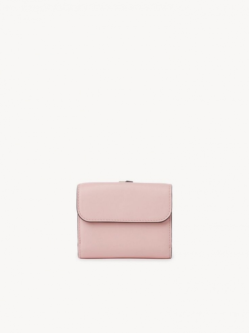 Chloe Alphabet Small Tri-fold Kleine Geldbörse Rosa | CHE-SR14287