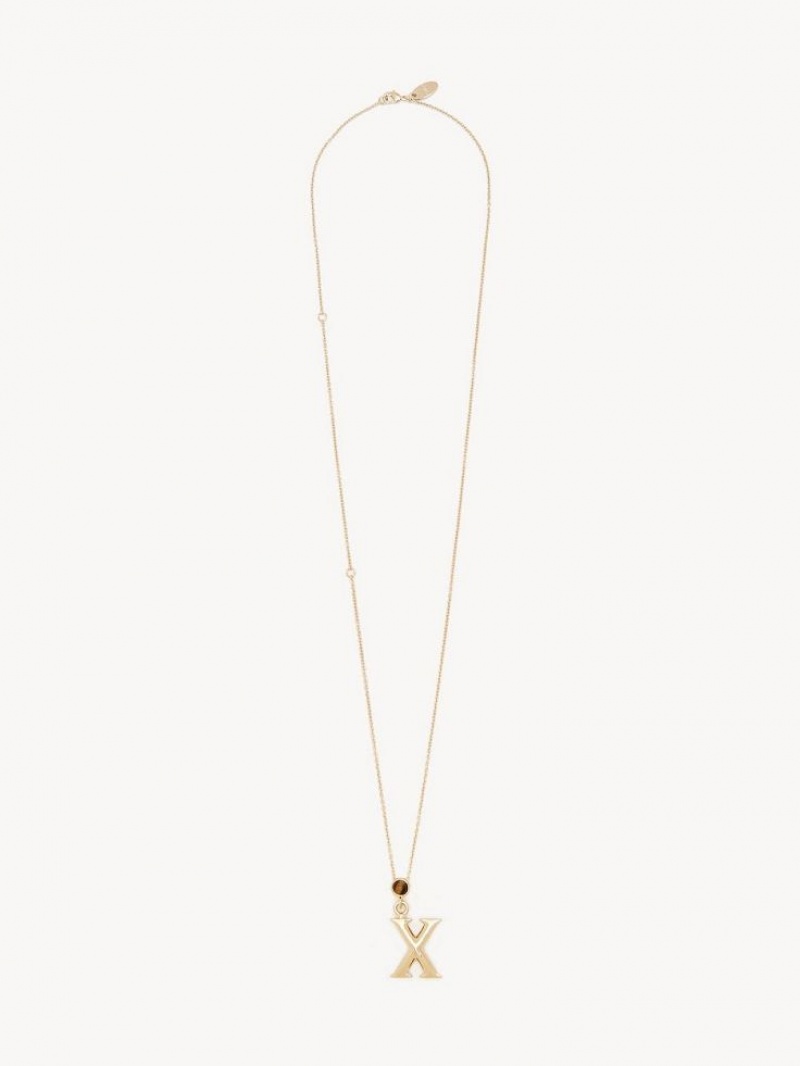 Chloe Alphabet With Pendant Ketten Gold | CHE-SR14332