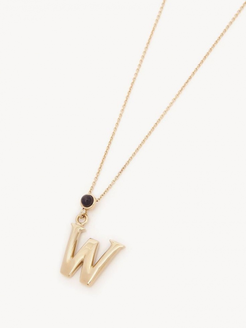 Chloe Alphabet With Pendant Ketten Gold | CHE-SR14333