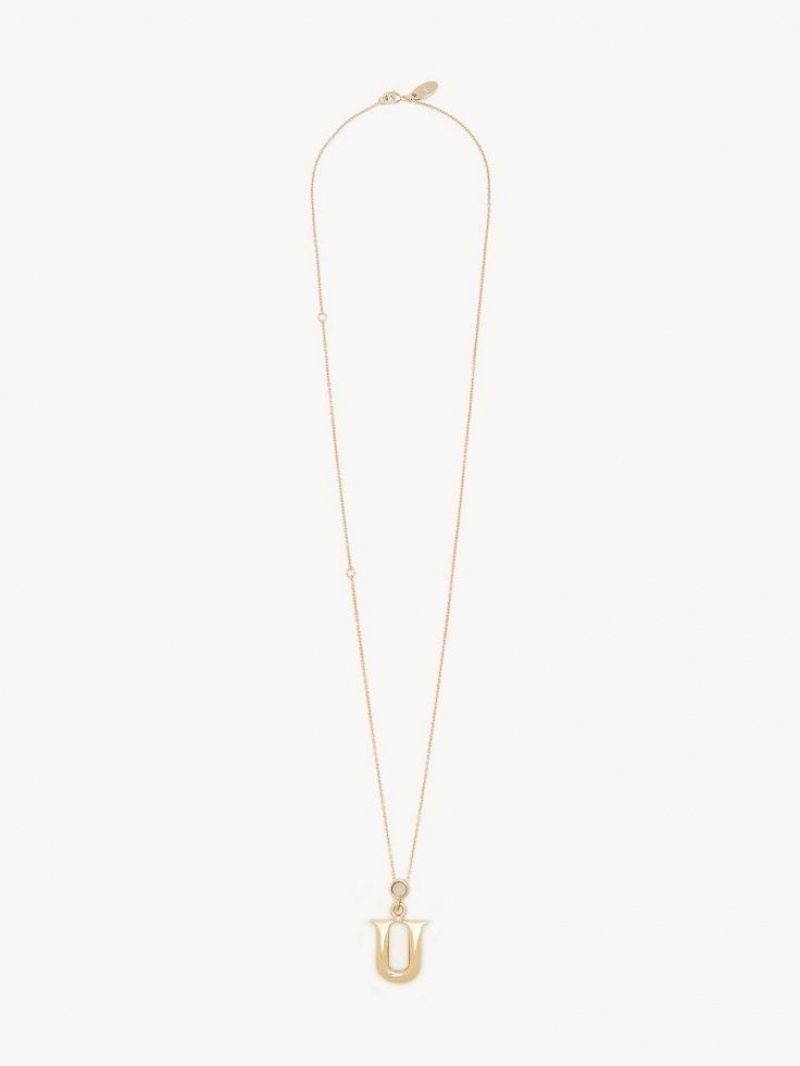 Chloe Alphabet With Pendant Ketten Gold | CHE-SR14335