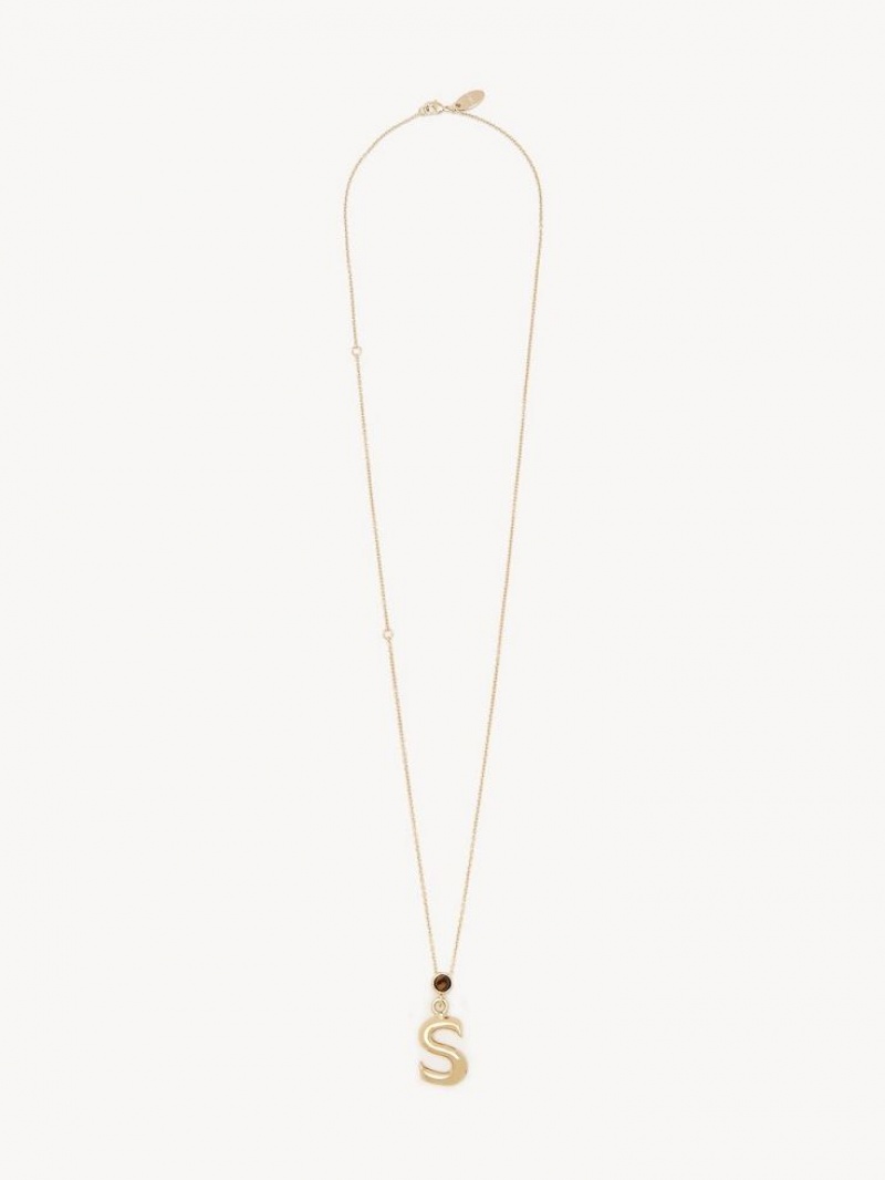 Chloe Alphabet With Pendant Ketten Gold | CHE-SR14337