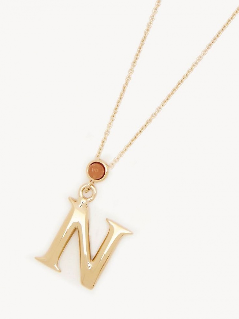 Chloe Alphabet With Pendant Ketten Gold | CHE-SR14342