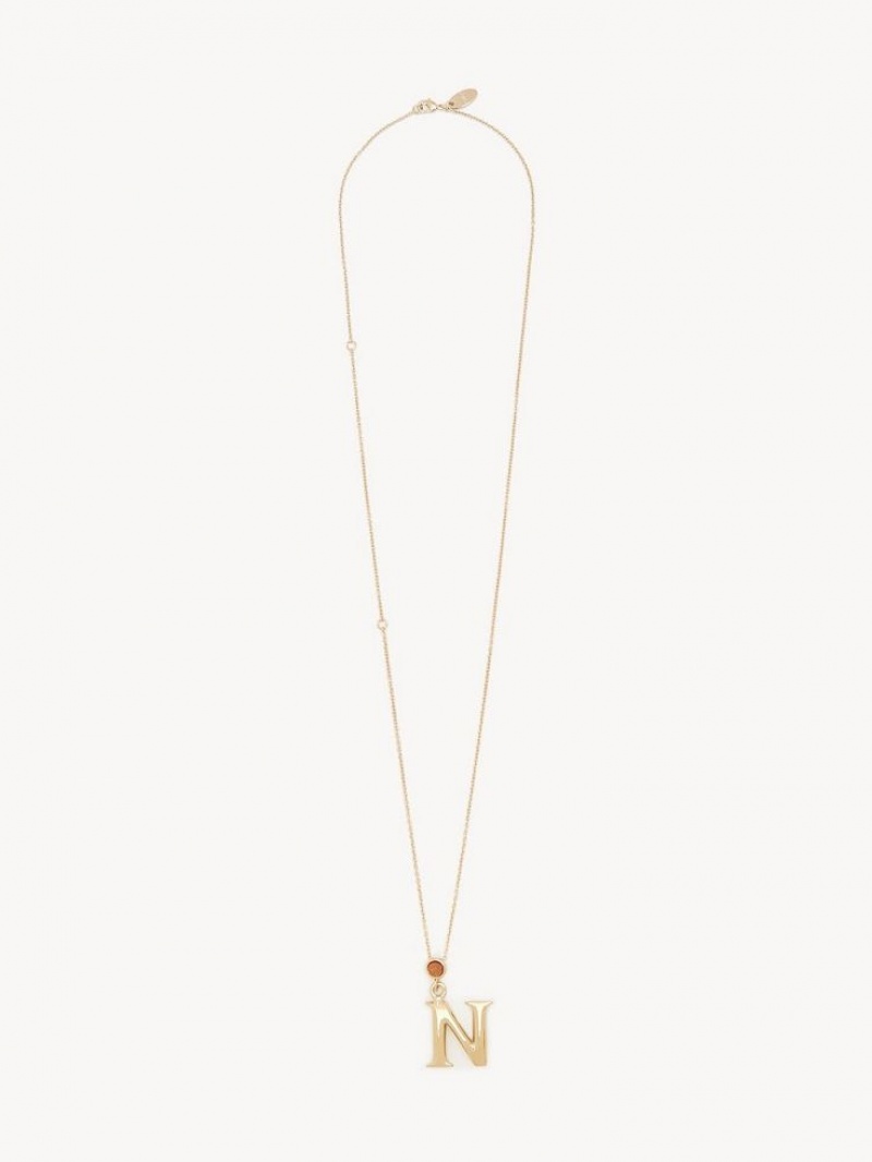 Chloe Alphabet With Pendant Ketten Gold | CHE-SR14342