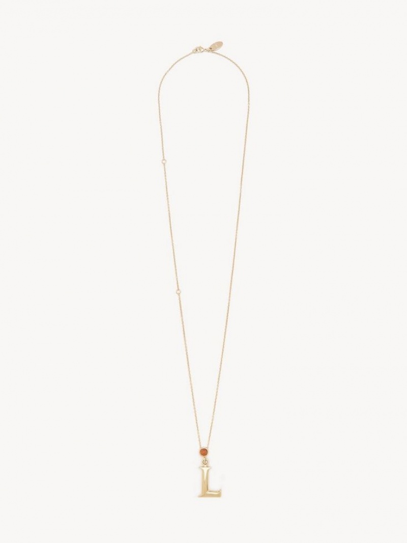 Chloe Alphabet With Pendant Ketten Gold | CHE-SR14344