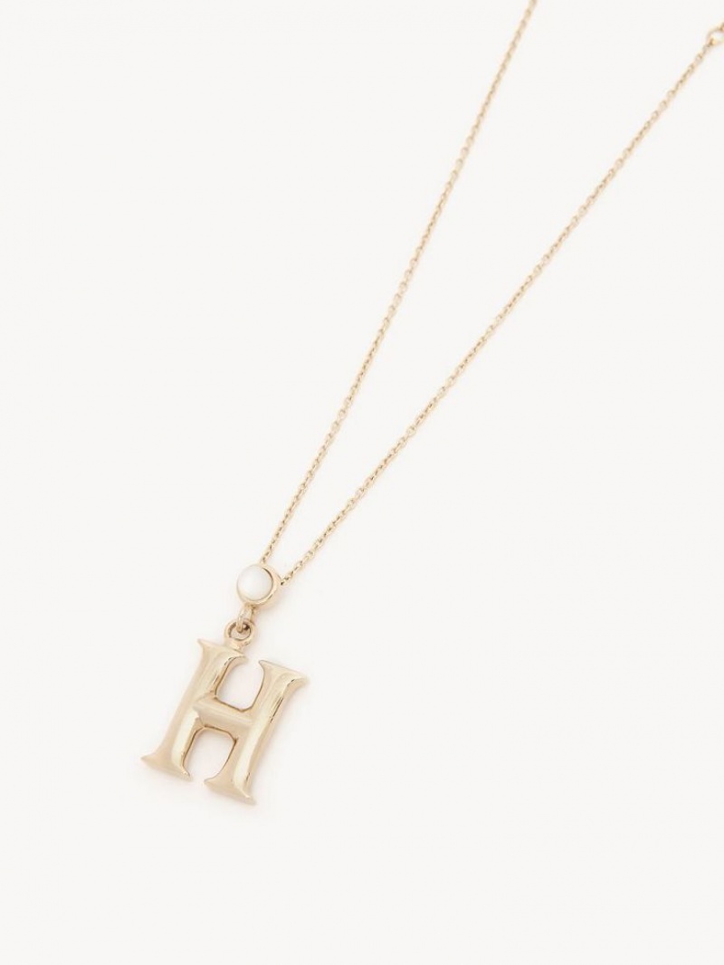 Chloe Alphabet With Pendant Ketten Gold | CHE-SR14348