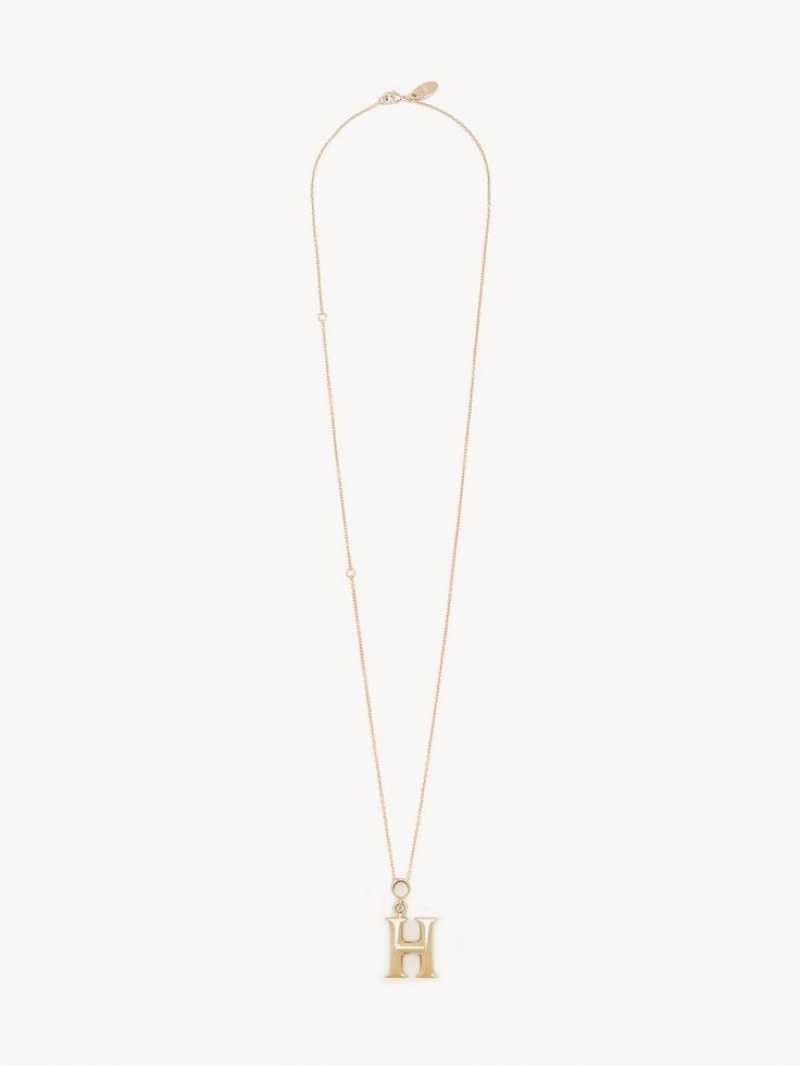 Chloe Alphabet With Pendant Ketten Gold | CHE-SR14348