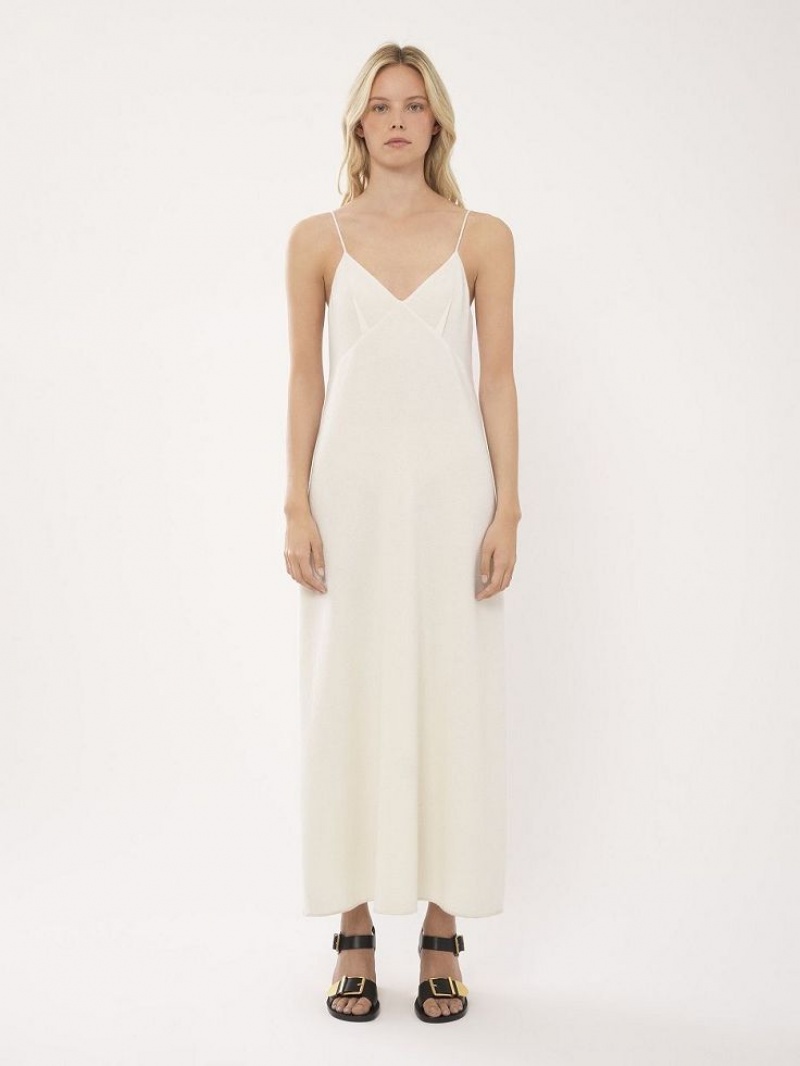 Chloe Ankle-length Ärmellose Kleid Weiß | CHE-SR13855