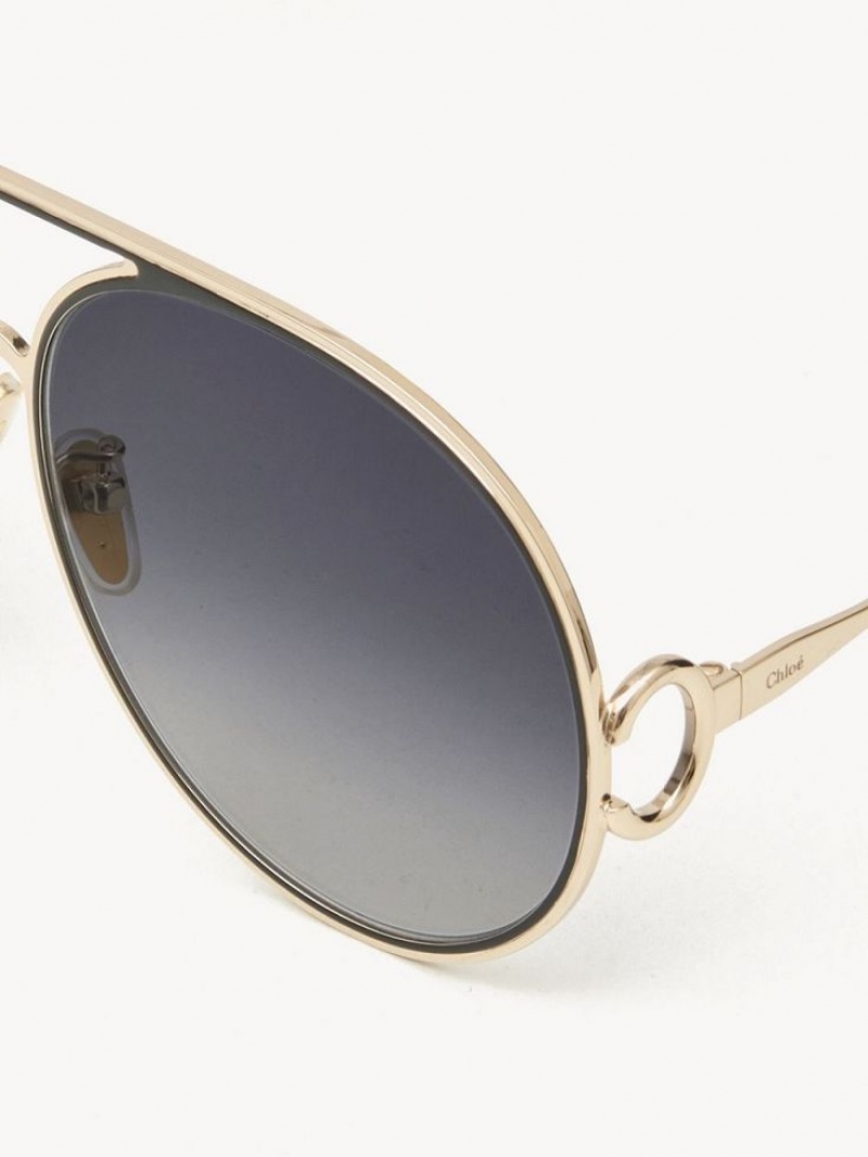 Chloe Austine Sonnenbrille Gold Blau | CHE-SR14525