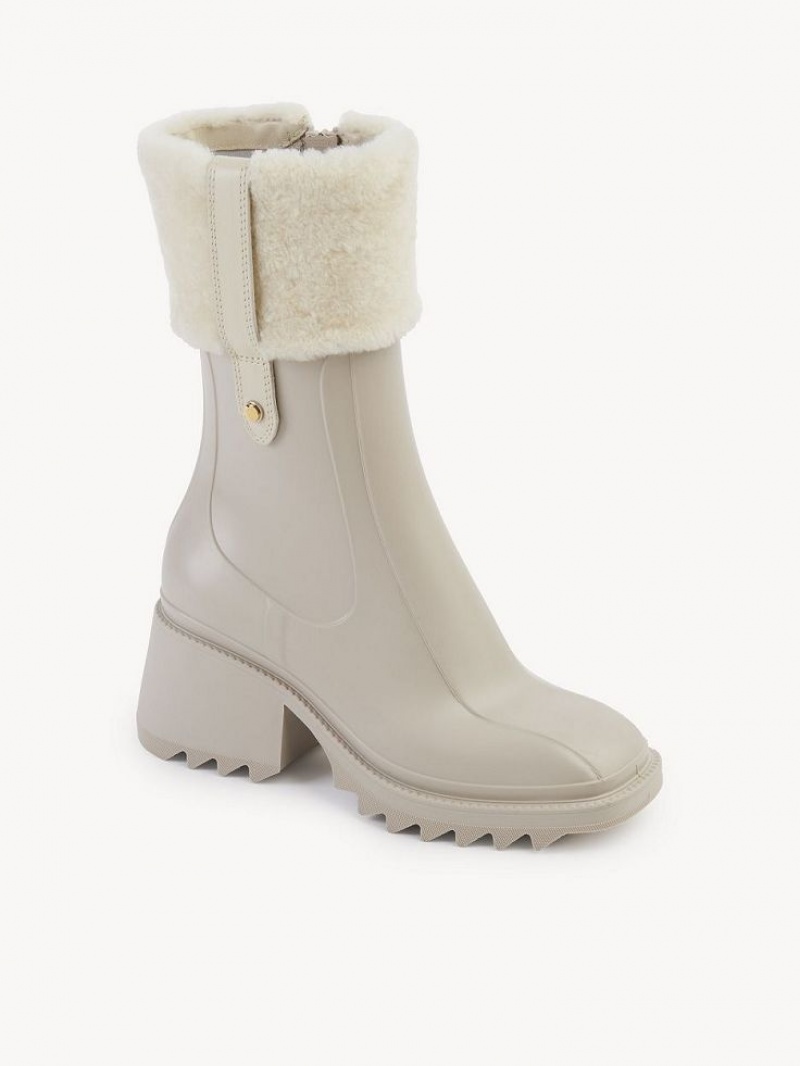 Chloe Betty Ankle Rain Stiefeletten Beige | CHE-SR14216