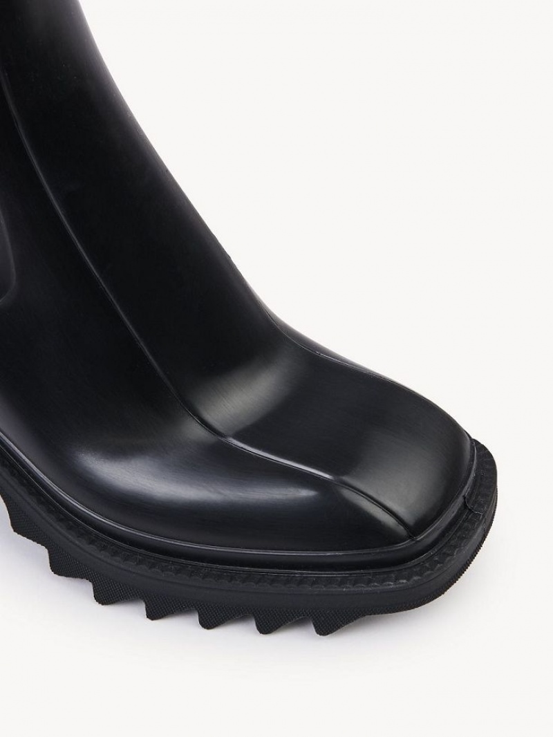 Chloe Betty Ankle Rain Stiefeletten Schwarz | CHE-SR14217