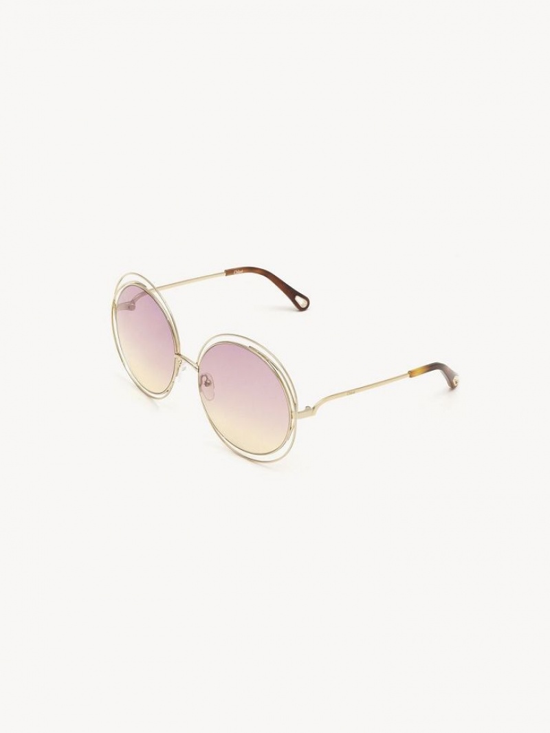 Chloe Carlina Sonnenbrille Bordeaux Gelb | CHE-SR14540