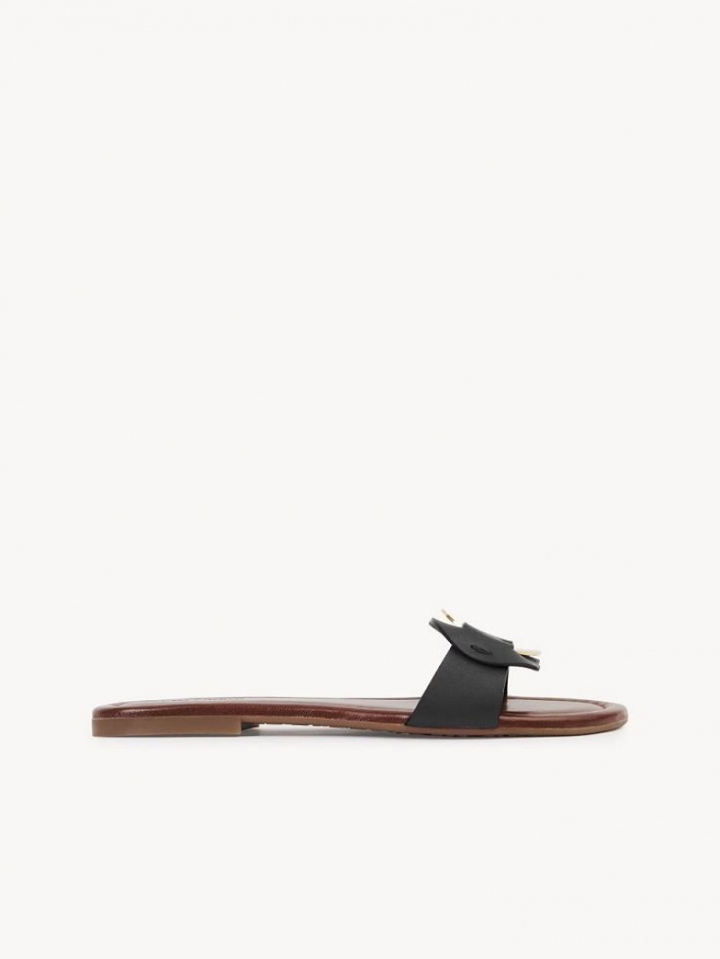 Chloe Chany Mule Flache Schuhe Schwarz | CHE-SR14838