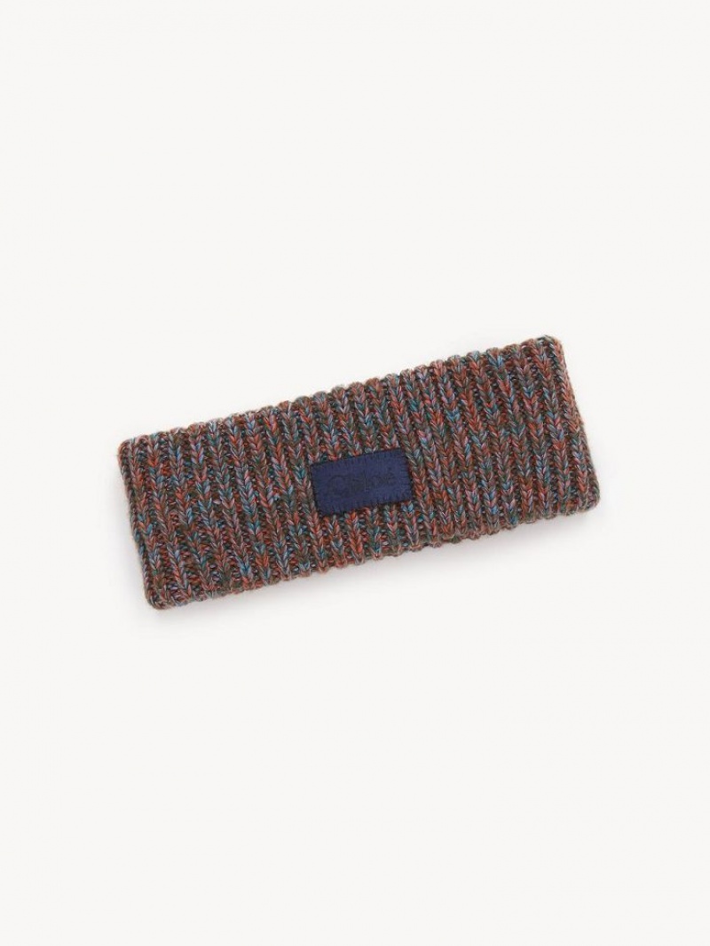 Chloe Chunky Gestrickt Headband Hüte Mehrfarbig Blau | CHE-SR14490