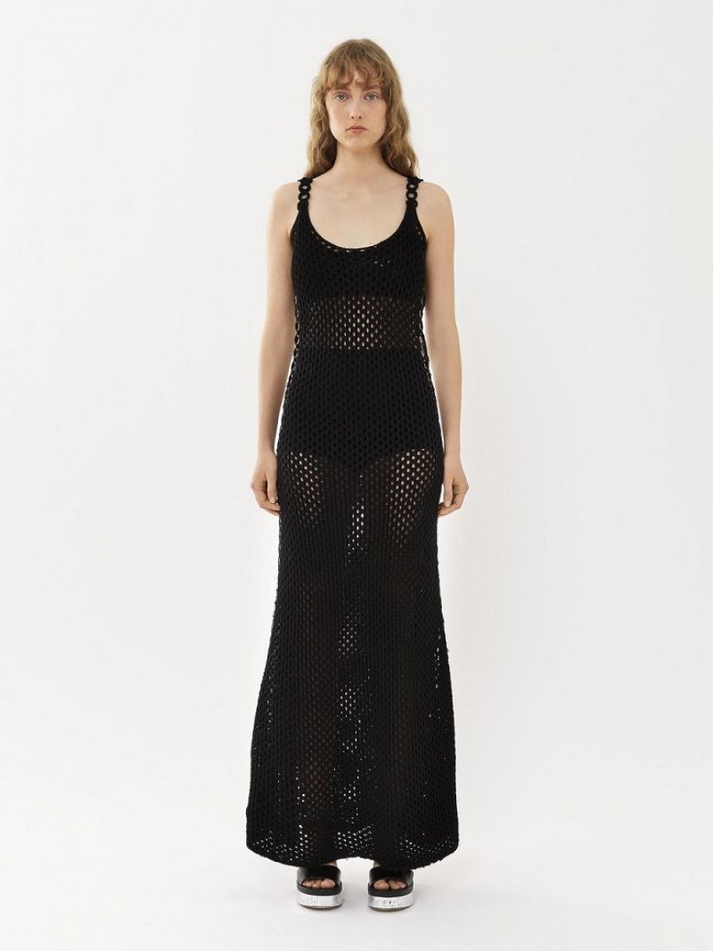 Chloe Crochet Tank Kleid Schwarz | CHE-SR13830