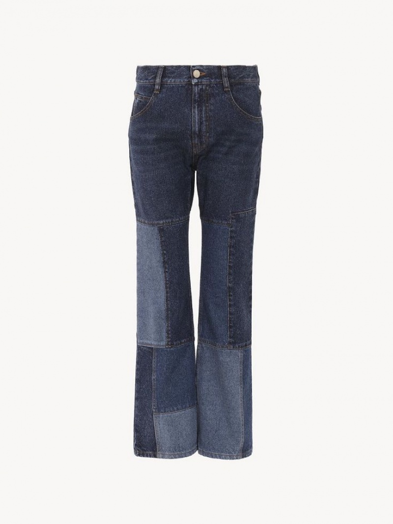 Chloe Cropped Flare Jeans Mehrfarbig Blau | CHE-SR14012