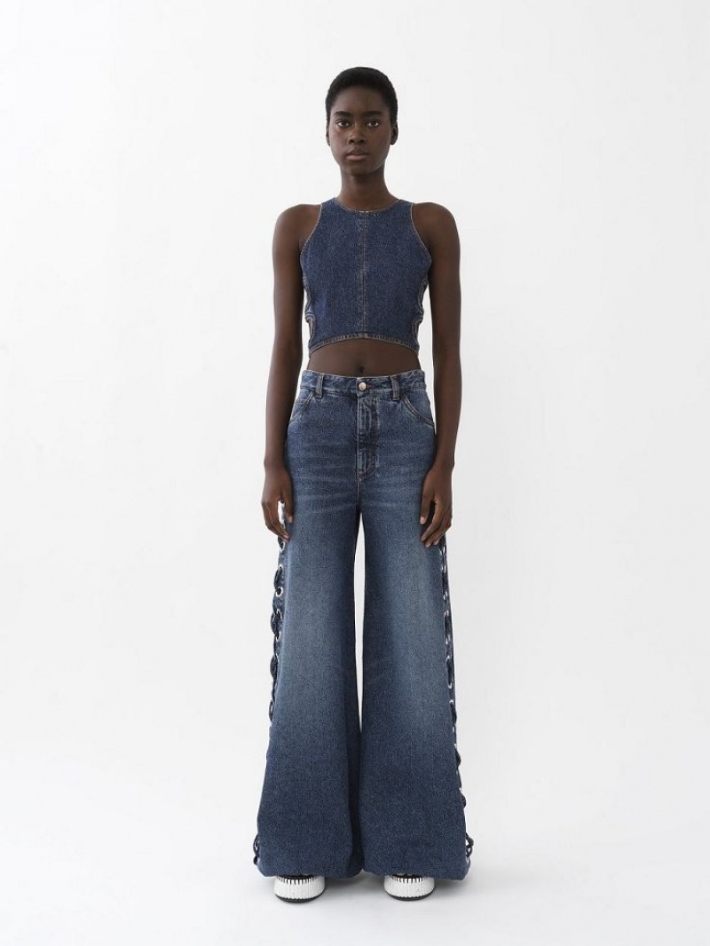 Chloe Cropped Oberteile Blau | CHE-SR13892