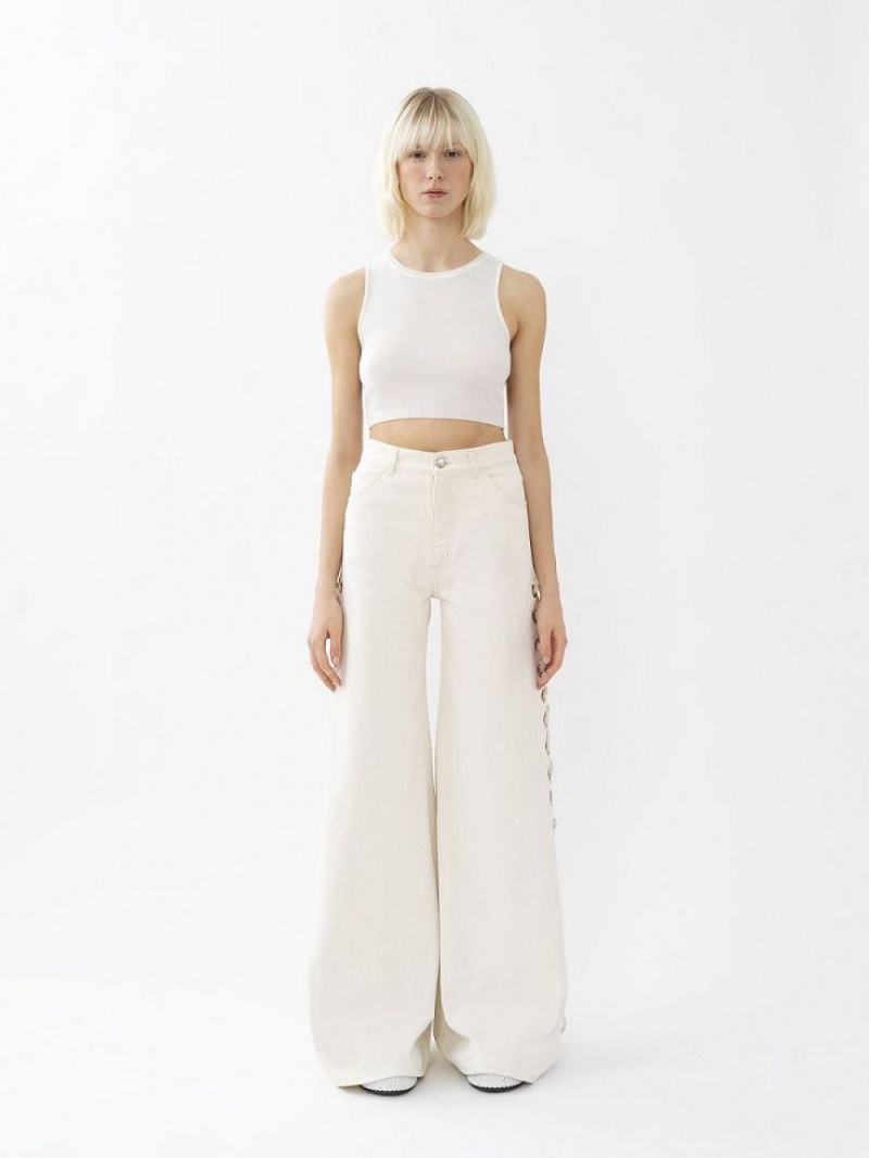 Chloe Cropped Strickwaren Weiß | CHE-SR13938