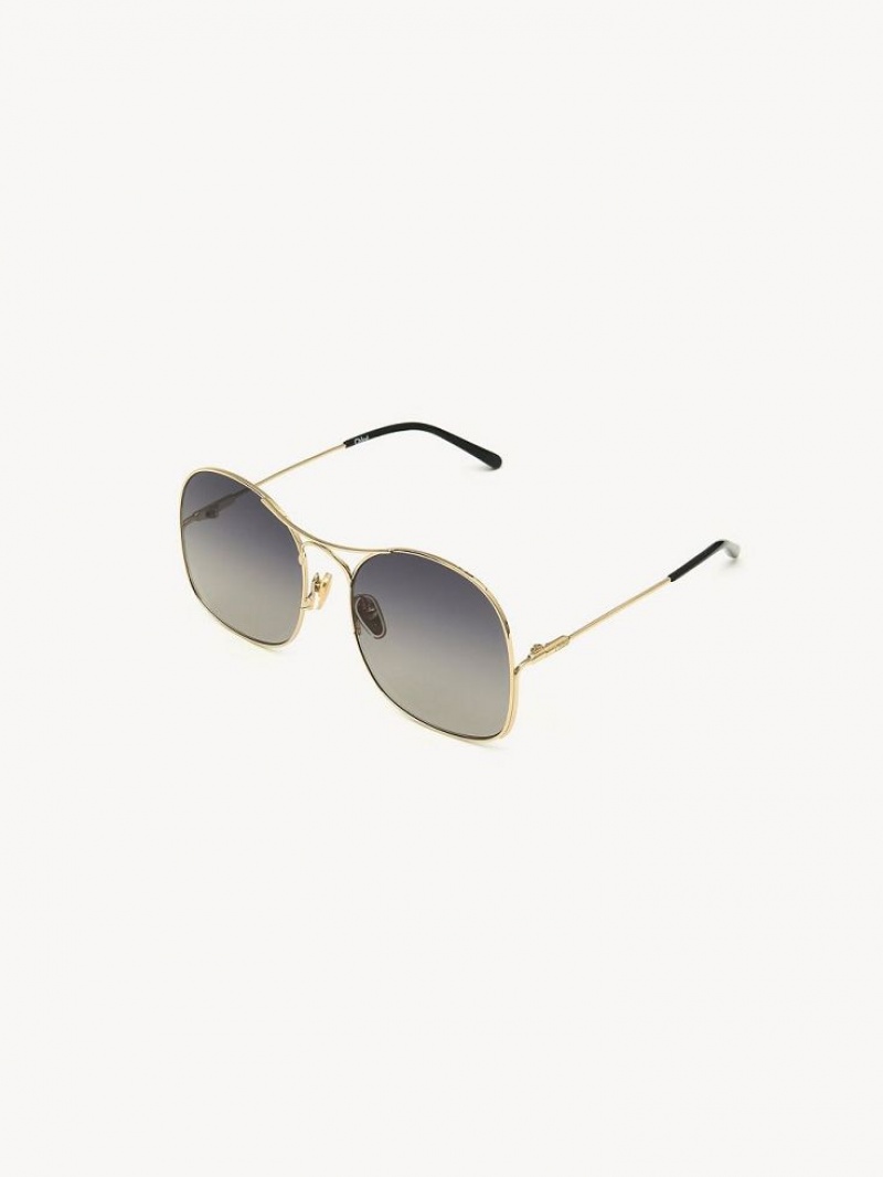 Chloe Elys Sonnenbrille Gold Grau | CHE-SR14512