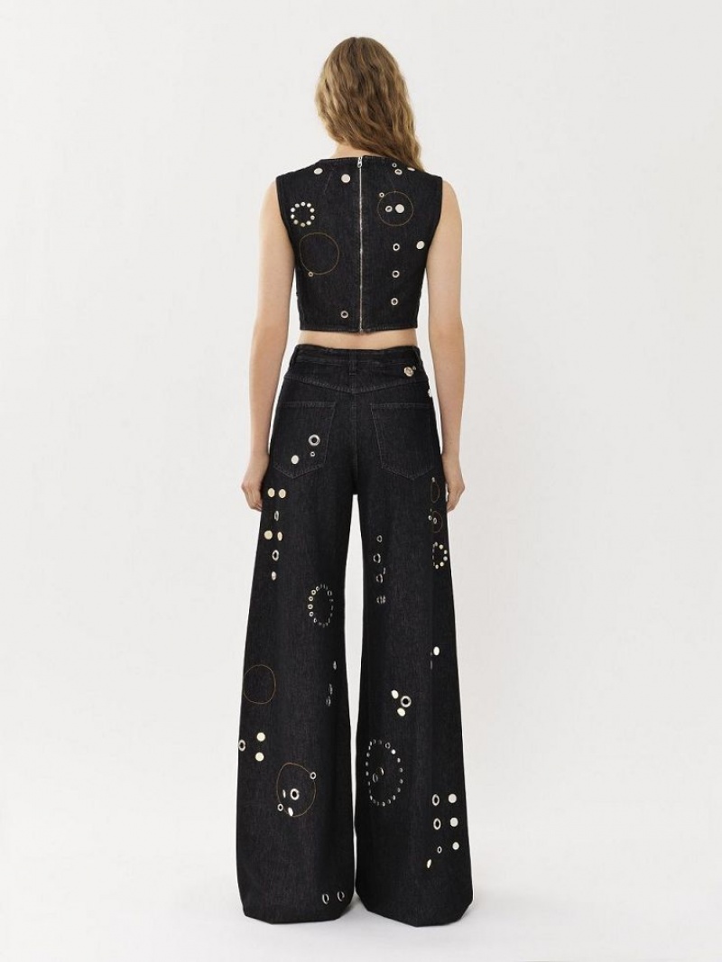 Chloe Embellished Rave Jeans Schwarz | CHE-SR13984