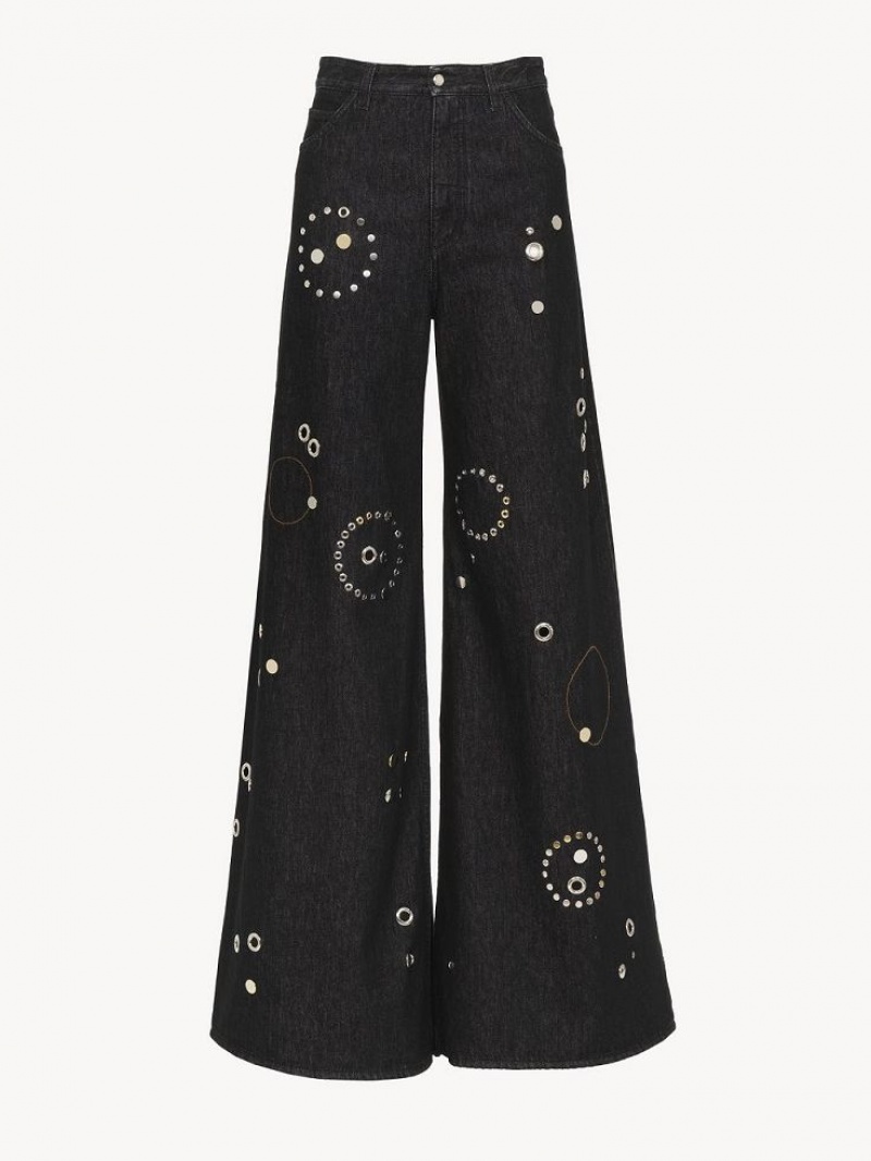 Chloe Embellished Rave Jeans Schwarz | CHE-SR13984