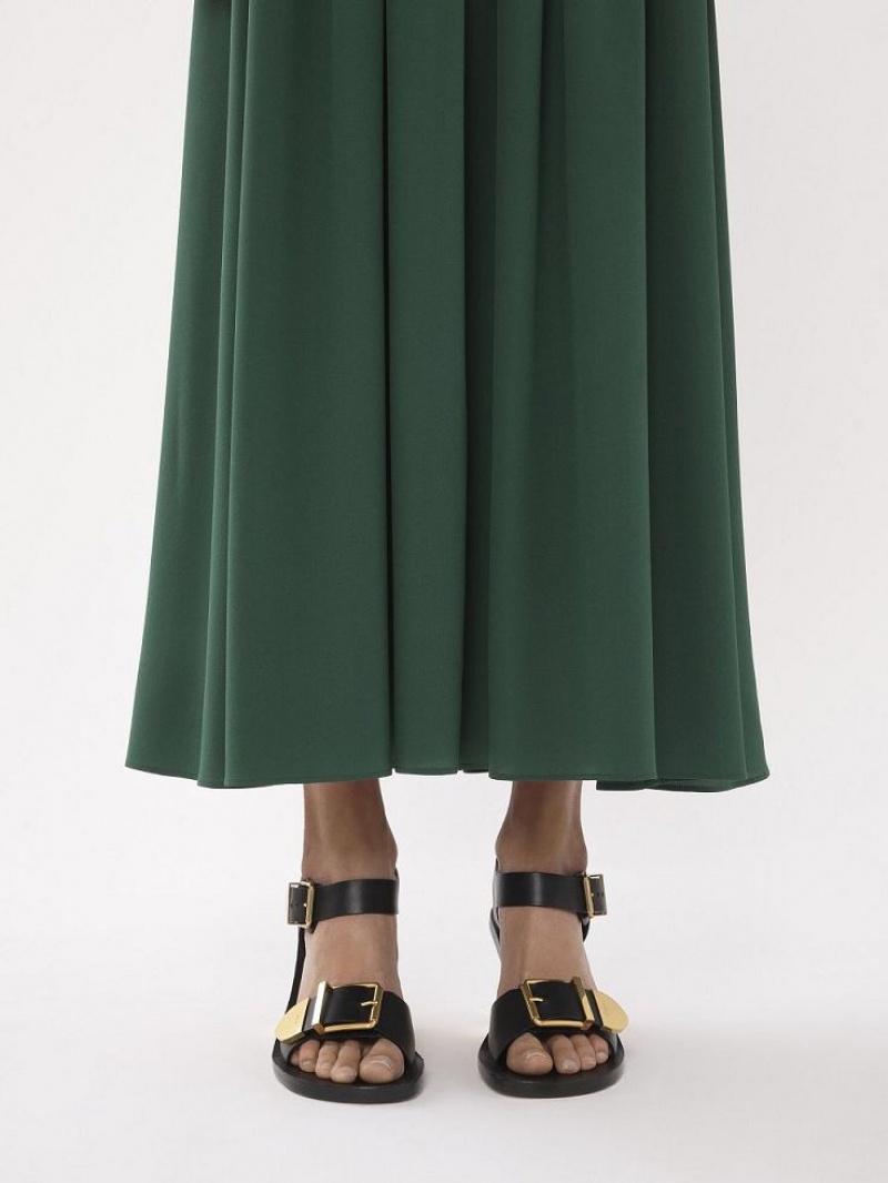 Chloe Flared Long GolfSkirts Tiefesgrün | CHE-SR14094