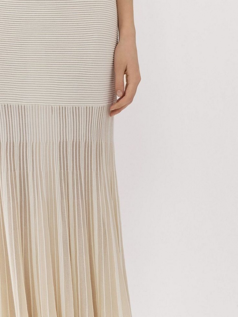 Chloe Flared Maxi GolfSkirts Weiß | CHE-SR14075