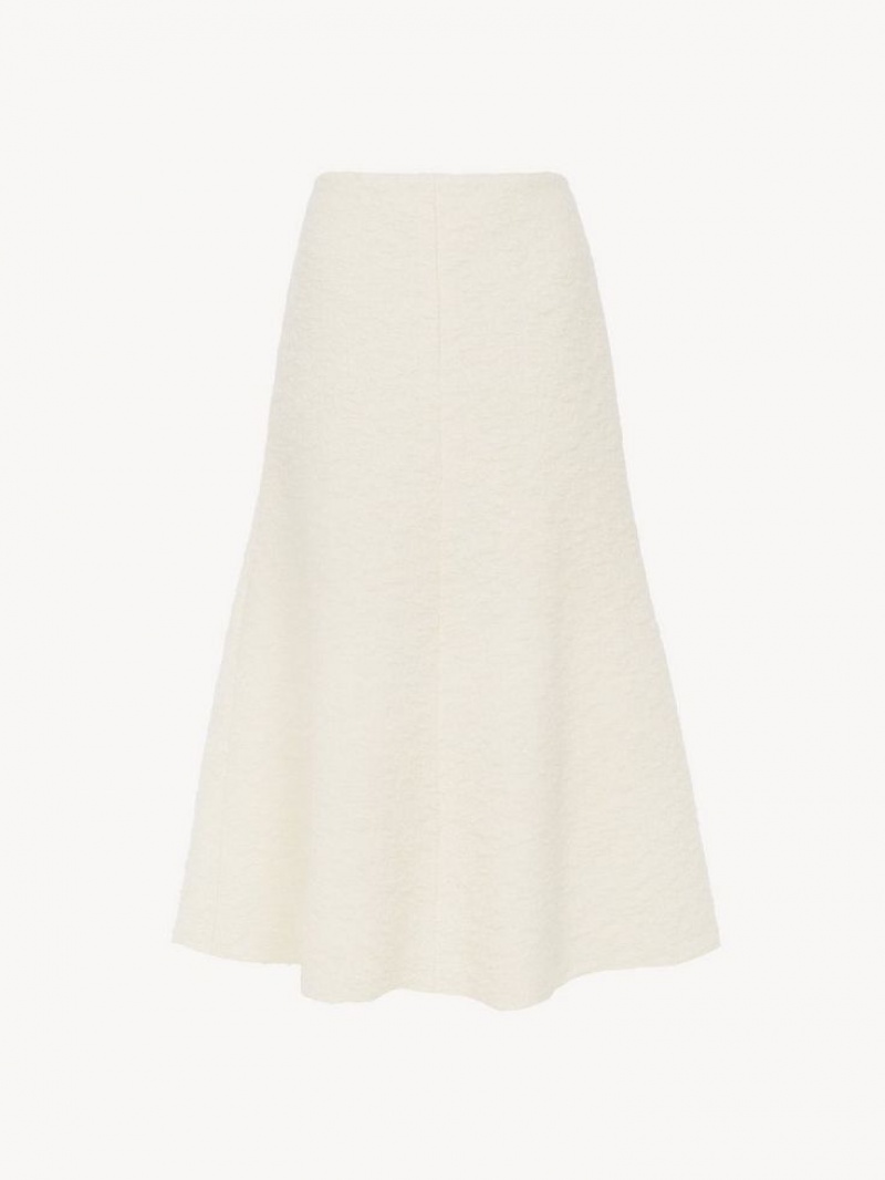 Chloe Flared Midi GolfSkirts Weiß | CHE-SR14096