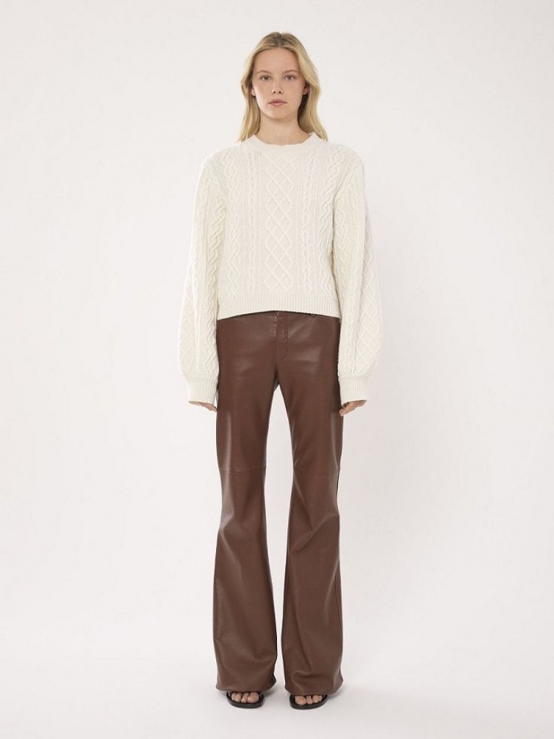 Chloe Generous Cable-knit Strickwaren Weiß | CHE-SR13956